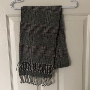 Classic Gray and Purple plaid cashmere Men's Scarf